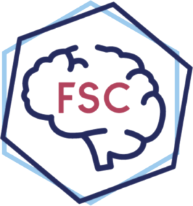 logo des forums des sciences cognitives avec deux hexagones entremêlés, un cerveau et les lettres FSC